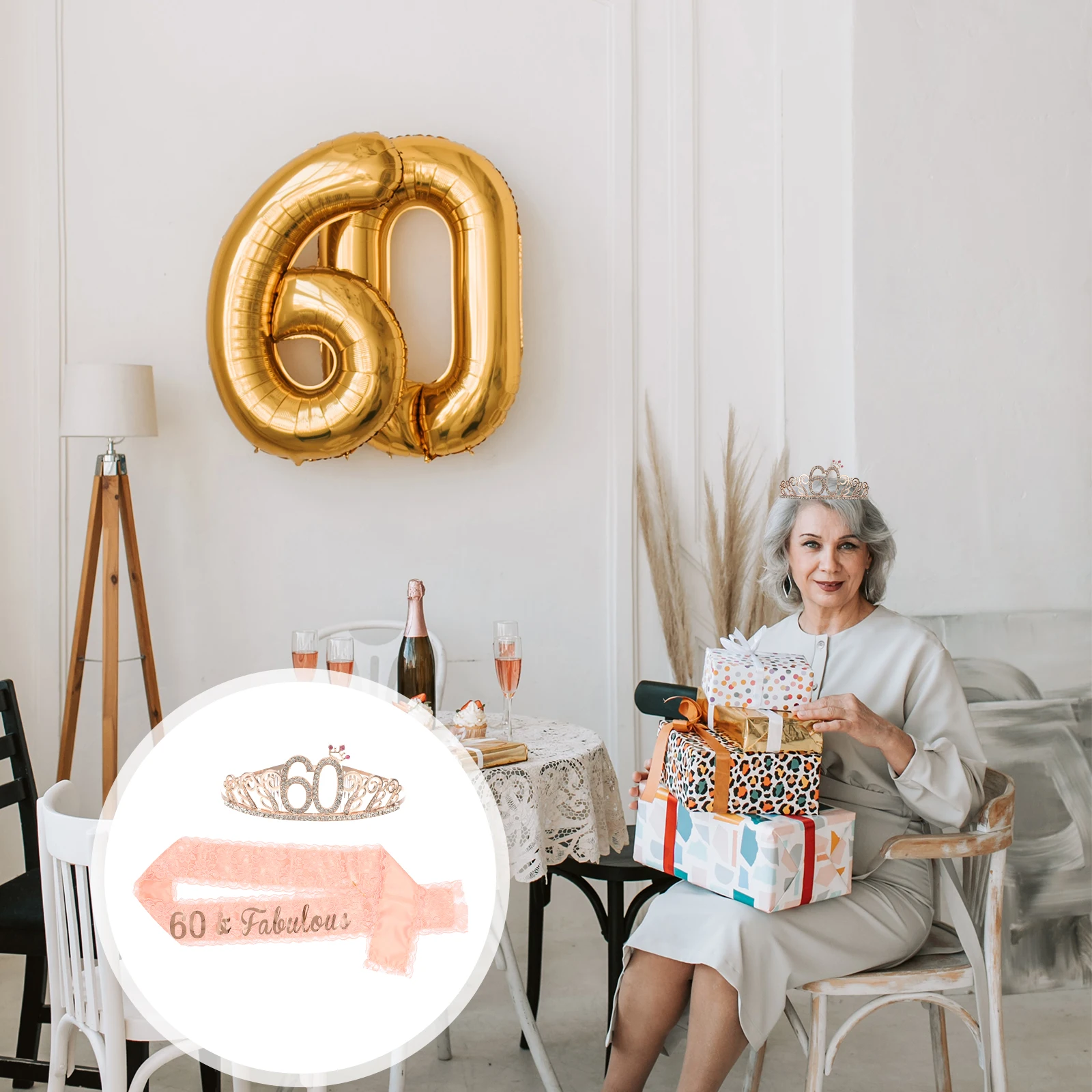 

Gorgeous Birthday And Sash Set For Women Alloy Birthday Celebration Accessory
