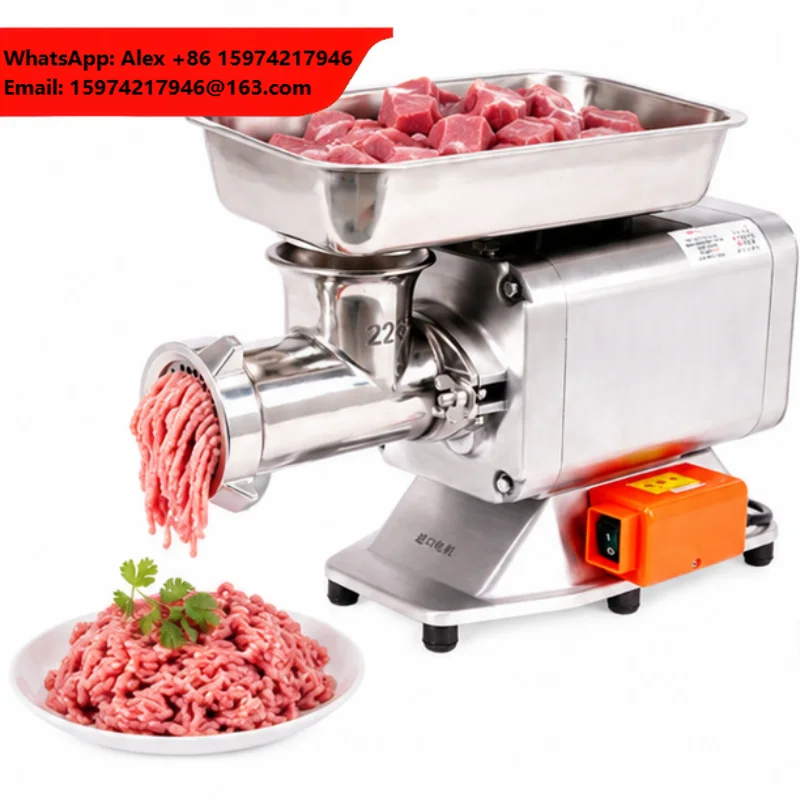 New Electric Meat Grinder & Mincer Restaurant Use High Efficiency 220/380V 250kg/h Stainless Steel Kitchen Appliance