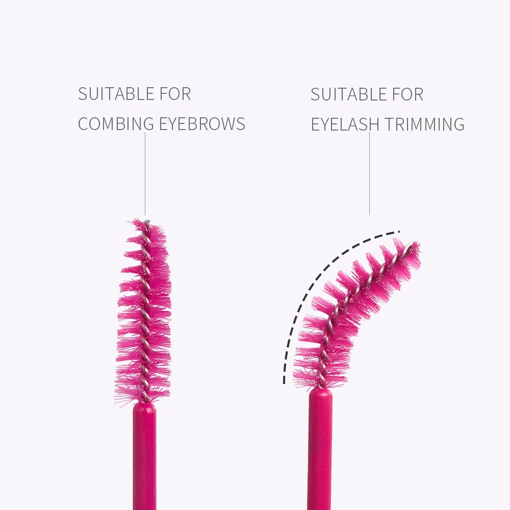 Annafris 50 Stuks Wegwerp Wimper Borstel Zachte Kop Kristal Wenkbrauw Borstel Lash Verlengborstel Mascara Wand Make-Up Tool