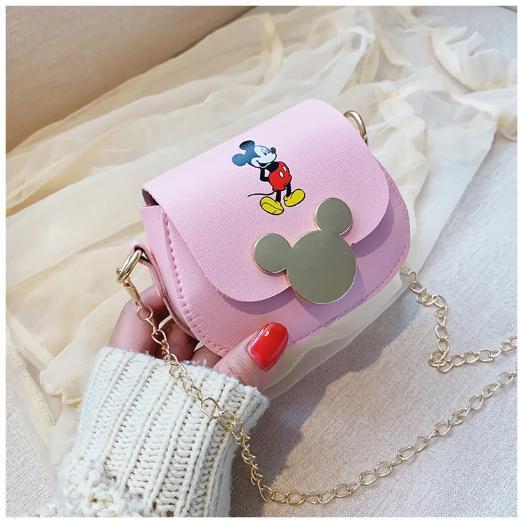 Tas Anak Perempuan Tas Crossbody Kecil Anak-anak Gambar Kartun Baru Tas Messenger Outdoor Satu Bahu Mini Mickey Merek Disney Fashion