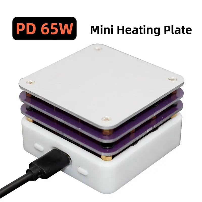 A02M-PD 65W Mini Hot Plate Preheater LED Display PCB Board Soldering Heating Plate Preheating Platform Repair Tools