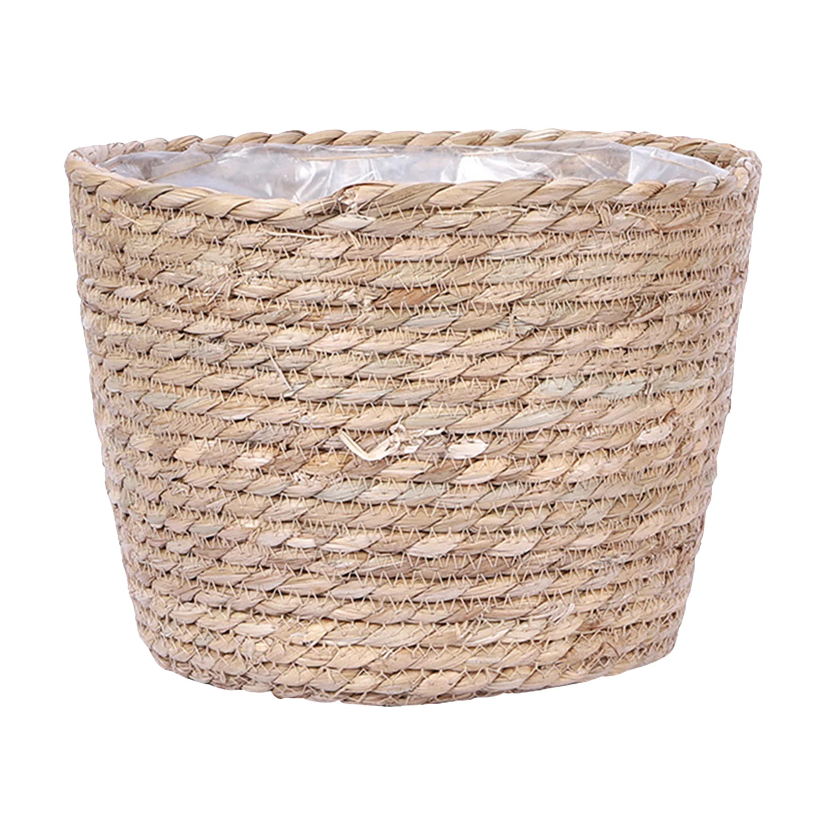 

1Pcs Straw Woven Plant Holder Handmade Flower Basket Rustic Decorative Planter for Home Room Kitchen Office Use Storage Basket