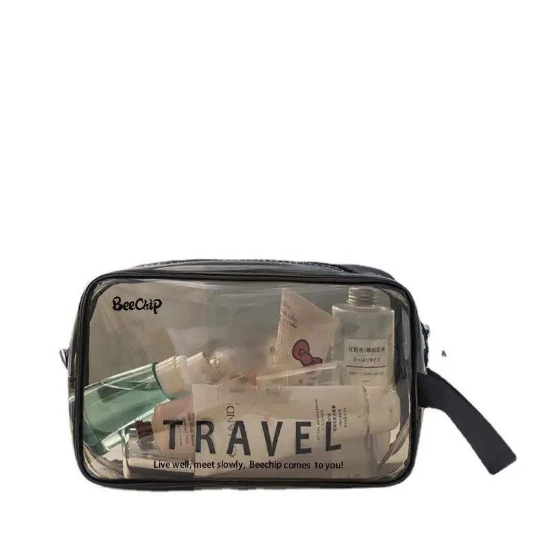 Custodia per trucco trasparente in PVC borsa da toilette borsa da viaggio multiuso per trucco da viaggio borsa da viaggio trasparente per Organizer