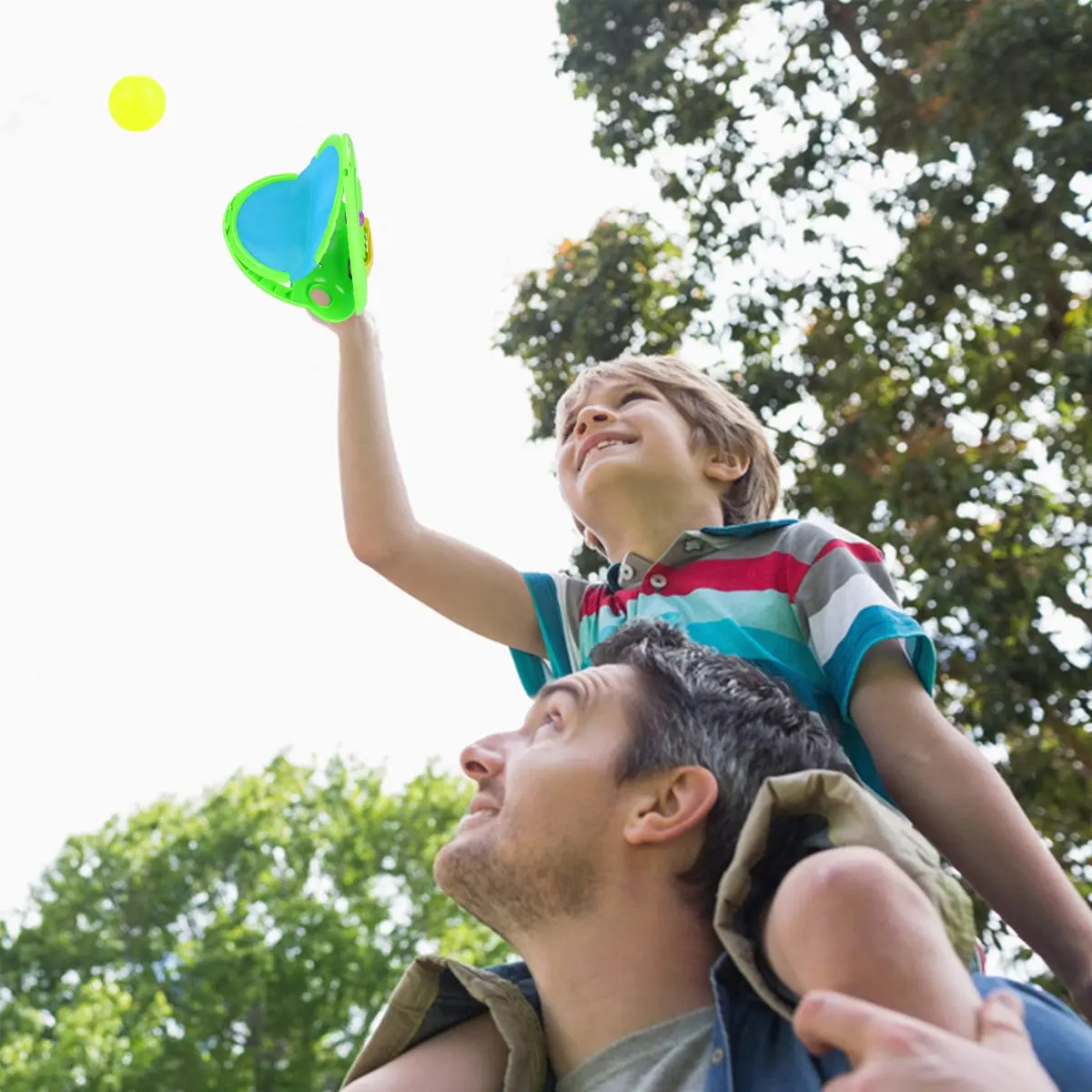 

1Set Parent-Kid Interactive Racket Ball Game Green Portable Handheld for Outdoor Party Educational Plaything for Kids Boys