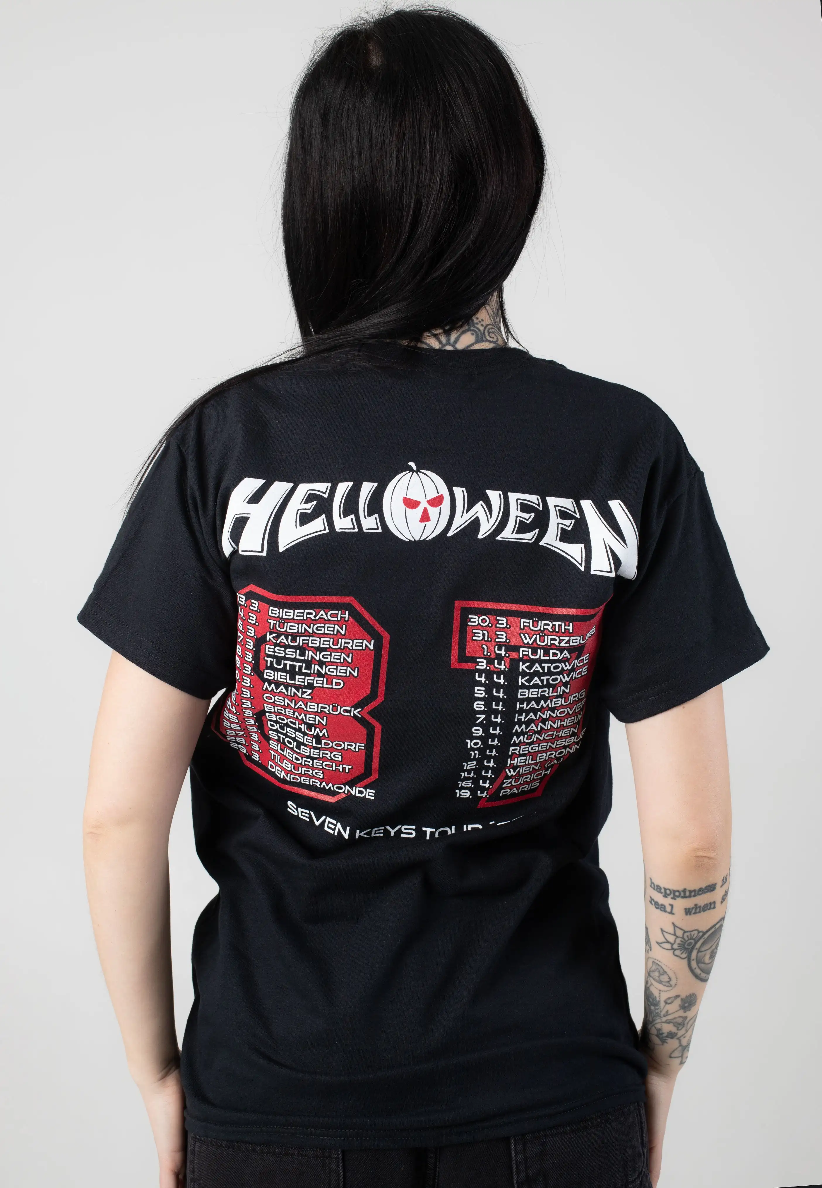 Helloween Seven Keys Tour 87 T-Shirt Vintage 80S Women Men Oversized Y2k Short Sleeve Heavy Metal Band Tee Female Male Clothing
