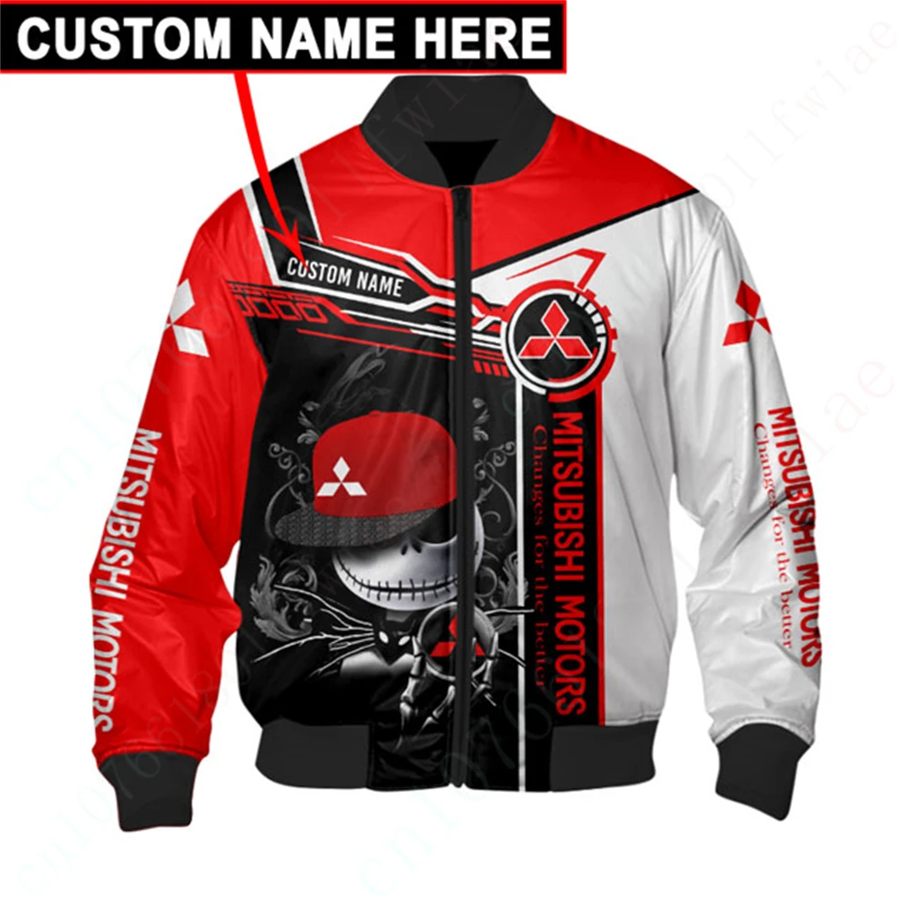 Mitsubishi-Jaqueta blusão 3D masculina, casacos grossos, jaquetas bomber, roupas masculinas, Harajuku Parkas, Techwear, uniforme de beisebol