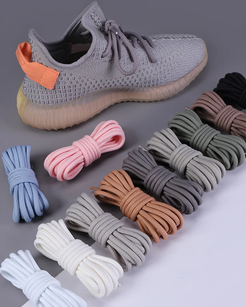 Neue 2024 runde 5mm Stoff Frauen Turnschuhe Schnürsenkel Cordones dicke Schnürsenkel Schuhe für yeezy 350 Seil Schnürsenkel Riemen Erwachsene – Detail 4