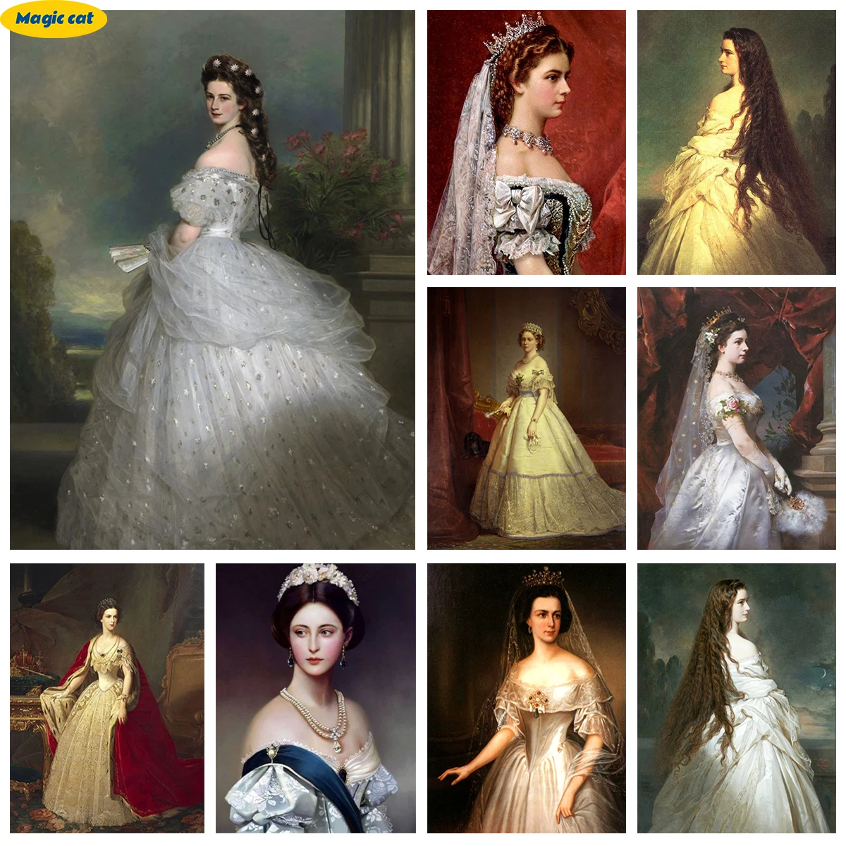 

Elisabeth Amalie Eugenie Diamond Painting Austrian Queen Diy Diamond Embroidery Cross Stitch Hand Gift Classical Home Wall Decor