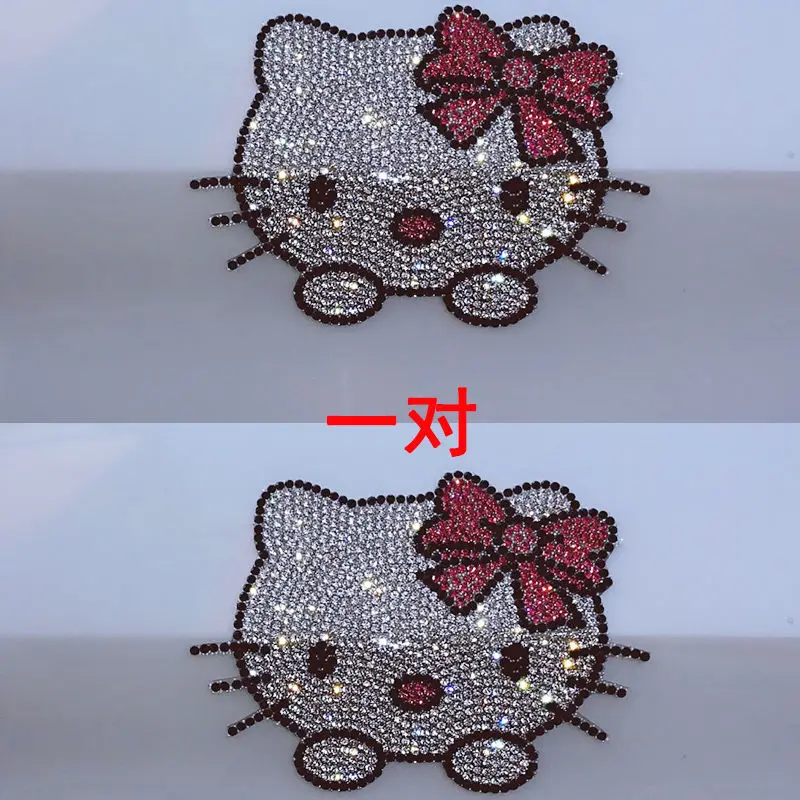 

2025 New High Quality Waterproof Crystal Diamond Sticker Car Creative Cute Hello Kitty Body Decoration Sticker Accessories