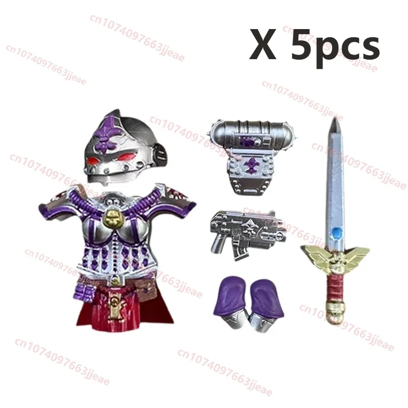 NEW Golden Warrior Girl Bricks Mecha Silvery Black Warrior Girls Soldier  Building Blocks Decor Model Doll Collcetion Toy Gift