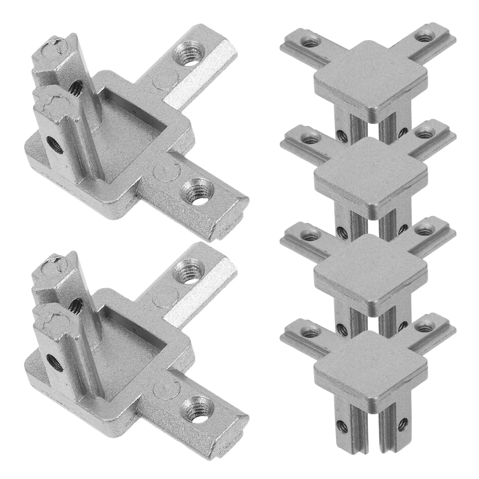 6pcs 3-Way End Corner Bracket Connector For T Slot Extrusion Durable Diecast Aluminum Alloy Right Angle Fixing Brackets For