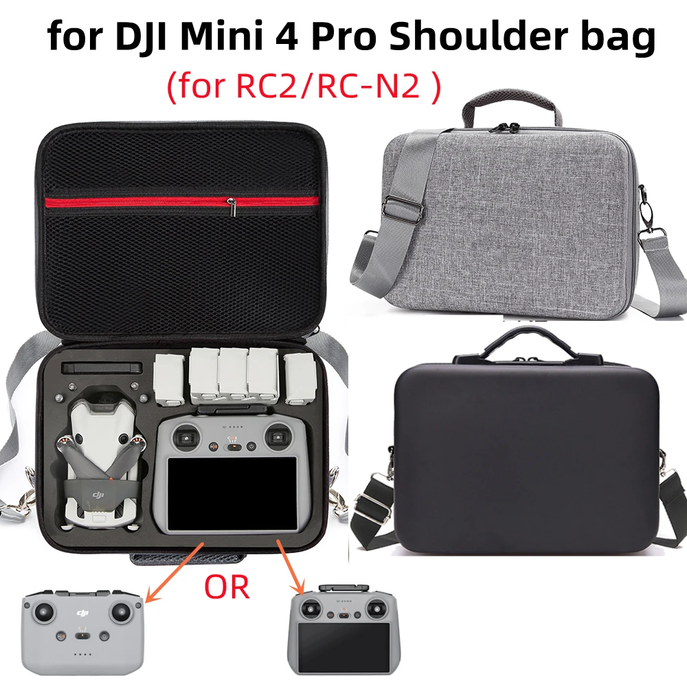 Black/Grey Carrying Case For DJI Mini 4 Pro Storage Box RC2/RC-N2 Protable Bag for DJI Mini 4 Pro Accessory Bag