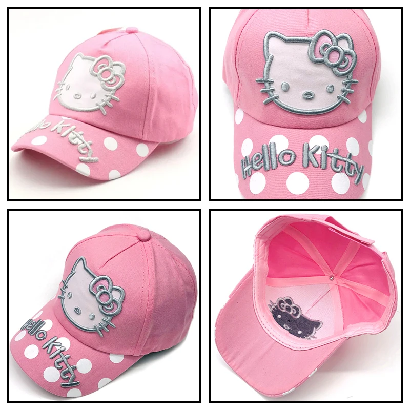 Hello Kitty 2025 New Baseball Cap Cartoon Embroidery Sun Hat Adjustable Summer Outdoor Uv Protection Kawai Fashion Children Gift