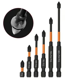 Non-Slip Impact Batch Head Strong Magnetic Cross High Torque Hardness Screw 25/50/65/70/90mm Waterproof Ph2 Screwdriver Bits Set