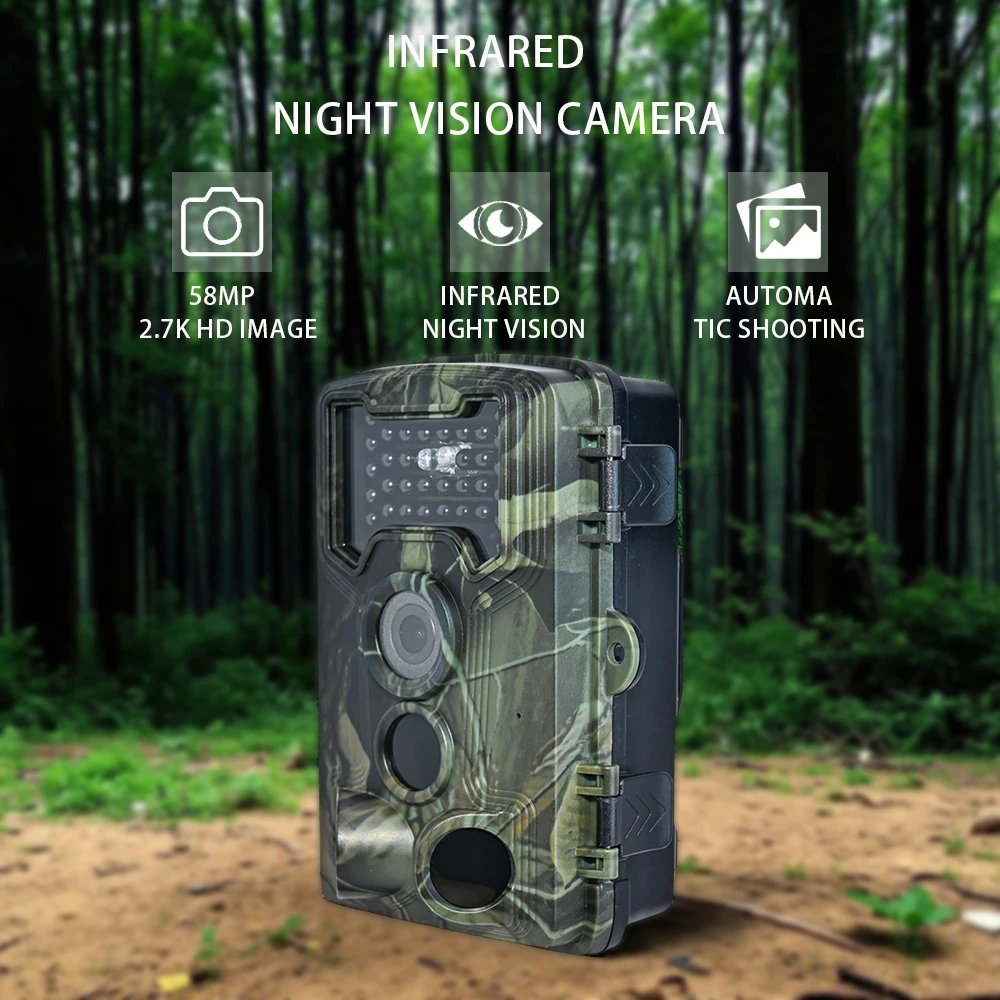58mp-27k-hd-infrared-night-vision-camera-built-in-display-screen-3pir-120-°-sensor-range-03s-trigger-speed-suitable-for-observing-wildlife-forest-and-farm-security-monitoring-battery-memory-card-not-included-please-purchase-separately