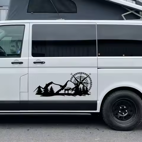 Mountain Compass Graphics Stickers Universal For Car Motorhome Horsebox Caravan RV Camper Van Body Decor Auto Vinyl Decals