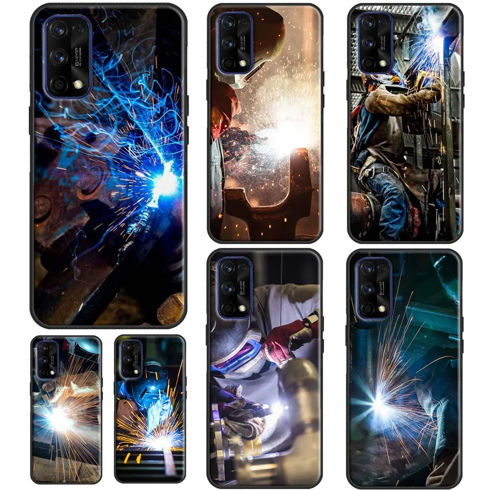 Welder Welding Hot Metal Worker For OnePlus 11 10 Pro 10T Nord 3 2T CE 2 Lite Realme C55 C35 C33 C31 C30 C21Y GT Neo 5 Case