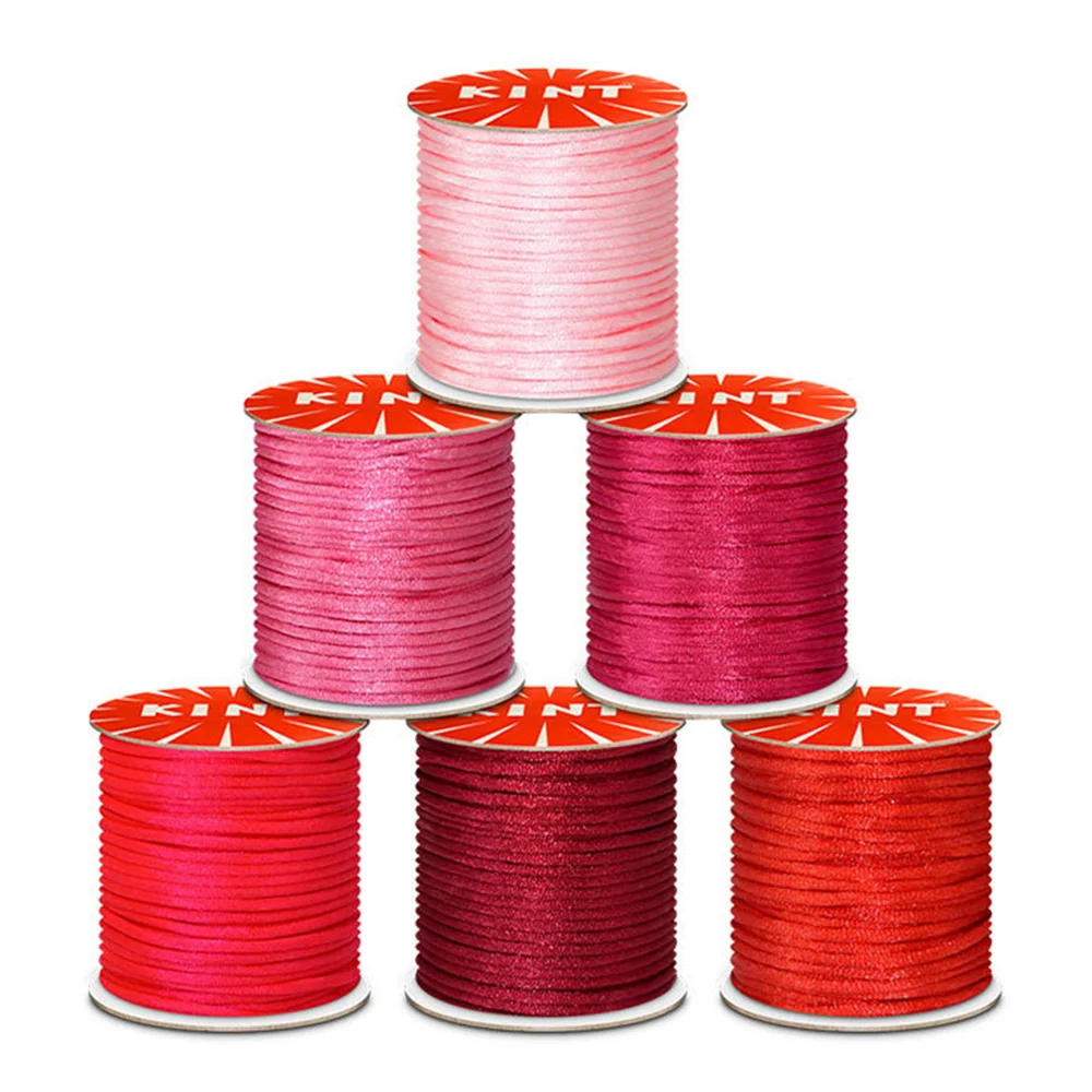 18/30/60m 1.5/2.0/2.5mm Wholesale Thread Reel Nylon Satin Silk Chinese Knot Macrame Cord Beads Braided Wire DIY Jewelry Making