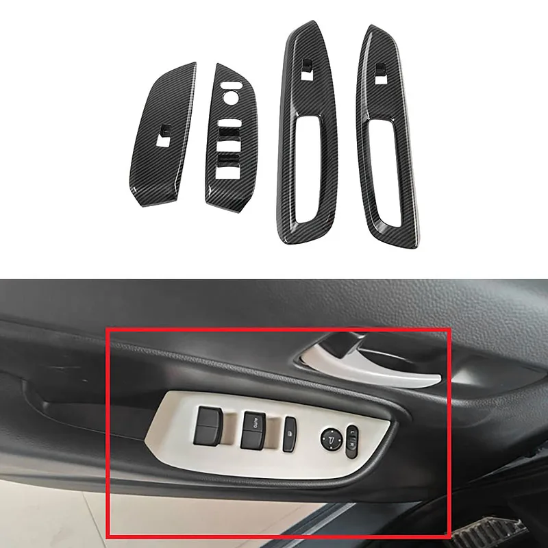 

Car Inner Door Window Lift Armrest Switch Panel Cover Trim Decorative Frame for Honda Fit Jazz 2020