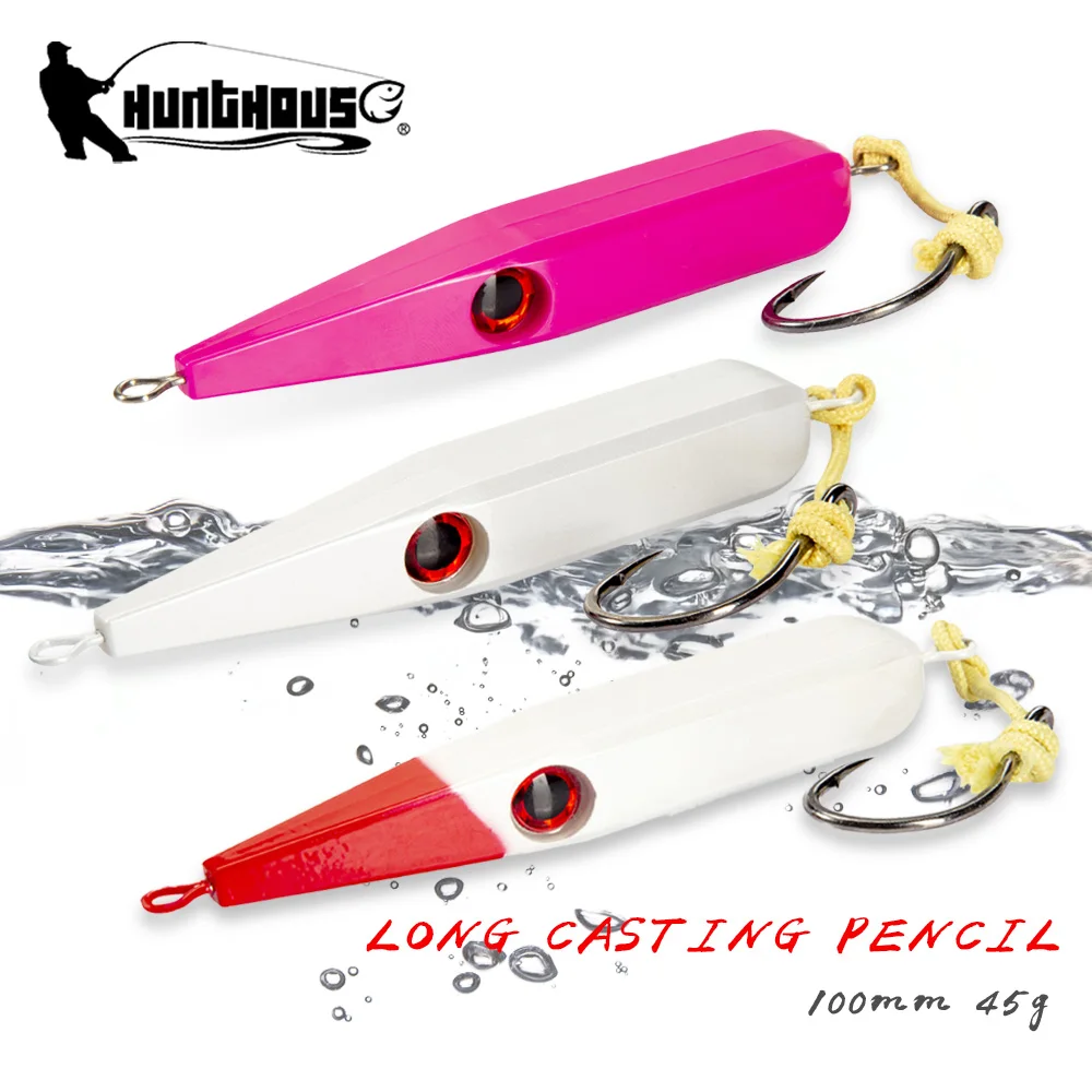 Image of Hunthouse 2-teiliges Set Schwere Sinkende Pencil-Angelköder 100mm/45g Trolling GT Stickbait Salzwasser Für Thunfisch Seebarsch Angelausrüstung LW513