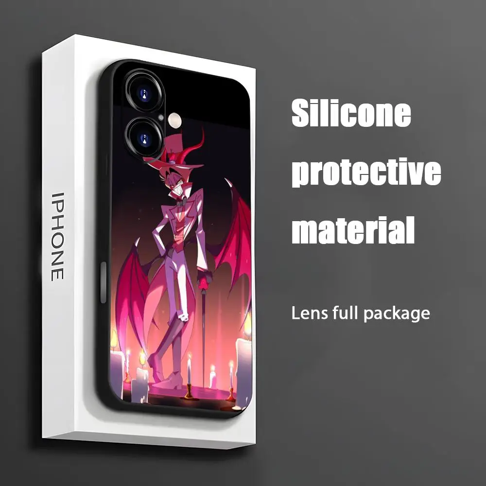 Hotel A-Ahaz-bin Alastor Anime Phone Case For iPhone 16 15 14 13 12 11 X XR XS 8 Plus Mini Pro Max Soft black Shockproof Cover