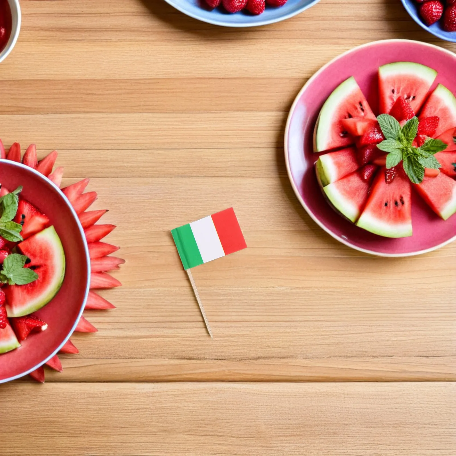 500Pcs Mini Italian Flag For Food Bar Decoration Party Decor Toothpick Flags Stick Cupcake Toppers Cocktail