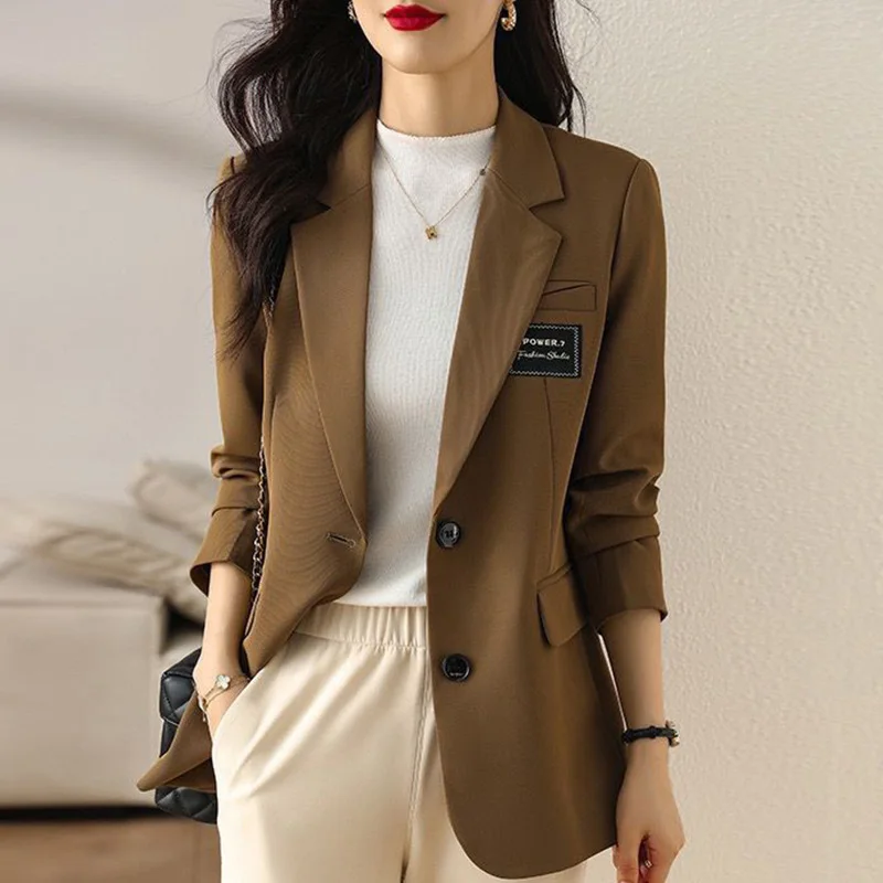 Fashion Solid Color Button Spliced Loose Casual Blazer Women Clothing 2023 Autumn New Korean Tops All-match Office Lady Blazers