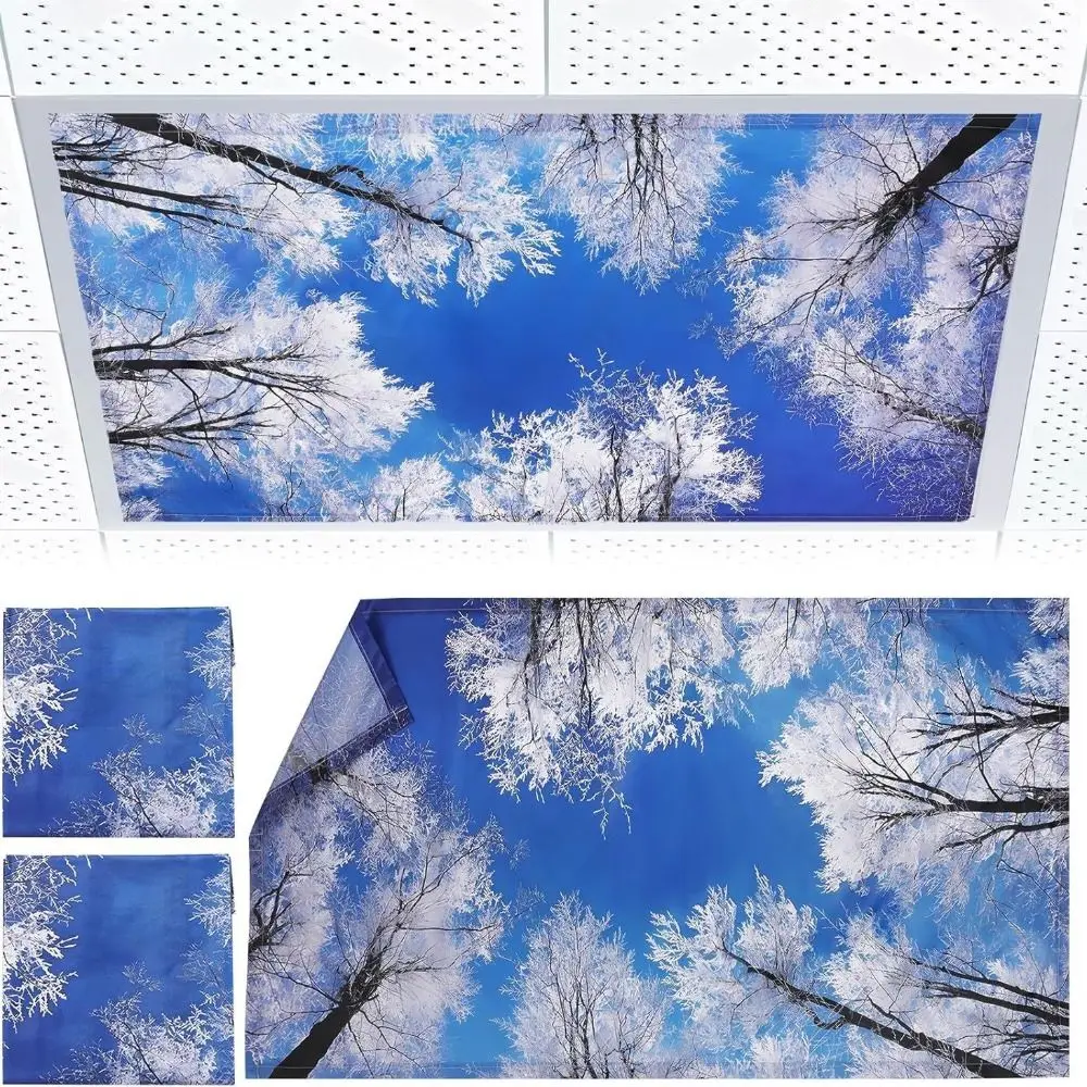 122*61cm Lampshade 14 Styles with 10 Magnetic Buckles Fluorescent Light Covers Sky Anti-glare Magnetic Light Filters Home