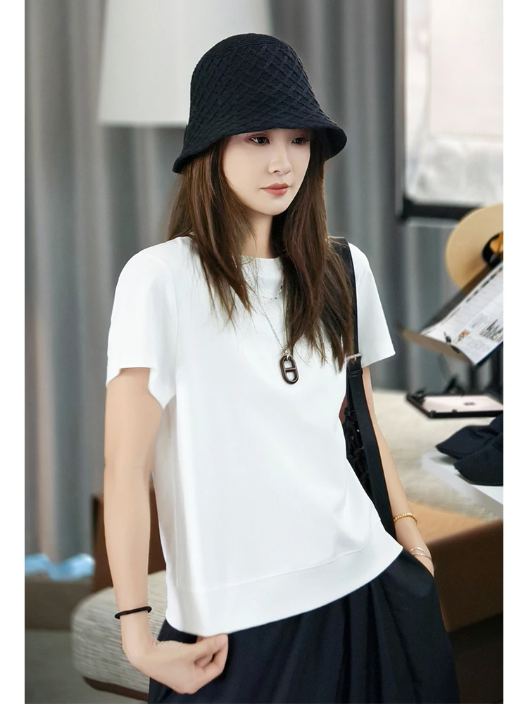 

Meiyang Tech Cr Cotton Loose round Ne ort Sve T-irt Comfortable Breathable Casual Women's Top in Summer