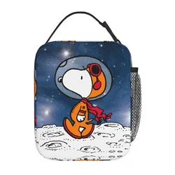 SPACE Snoopy Astronaut Cute Insulated Lunch Bag contenitore per il pranzo a tenuta stagna borsa termica Tote Lunch Box Office Outdoor uomo donna