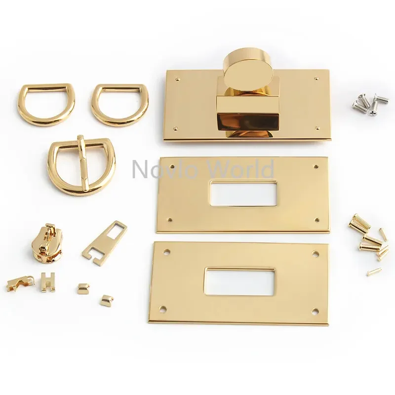 Imagem -02 - Ouro Prata Durável Marca Metal Turn Locks para Bolsas Femininas Bolsa Tote Bags Fecho Fivelas Faça Você Mesmo Acessórios de Ferragem