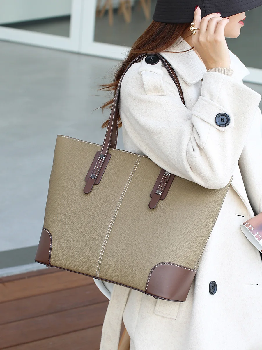 

Senior Sense Of Commuting Large Capacity Tote Bag Women Head Layer Cowhide Shoulder Bag 2025 New Versatile Cowhide Handbag