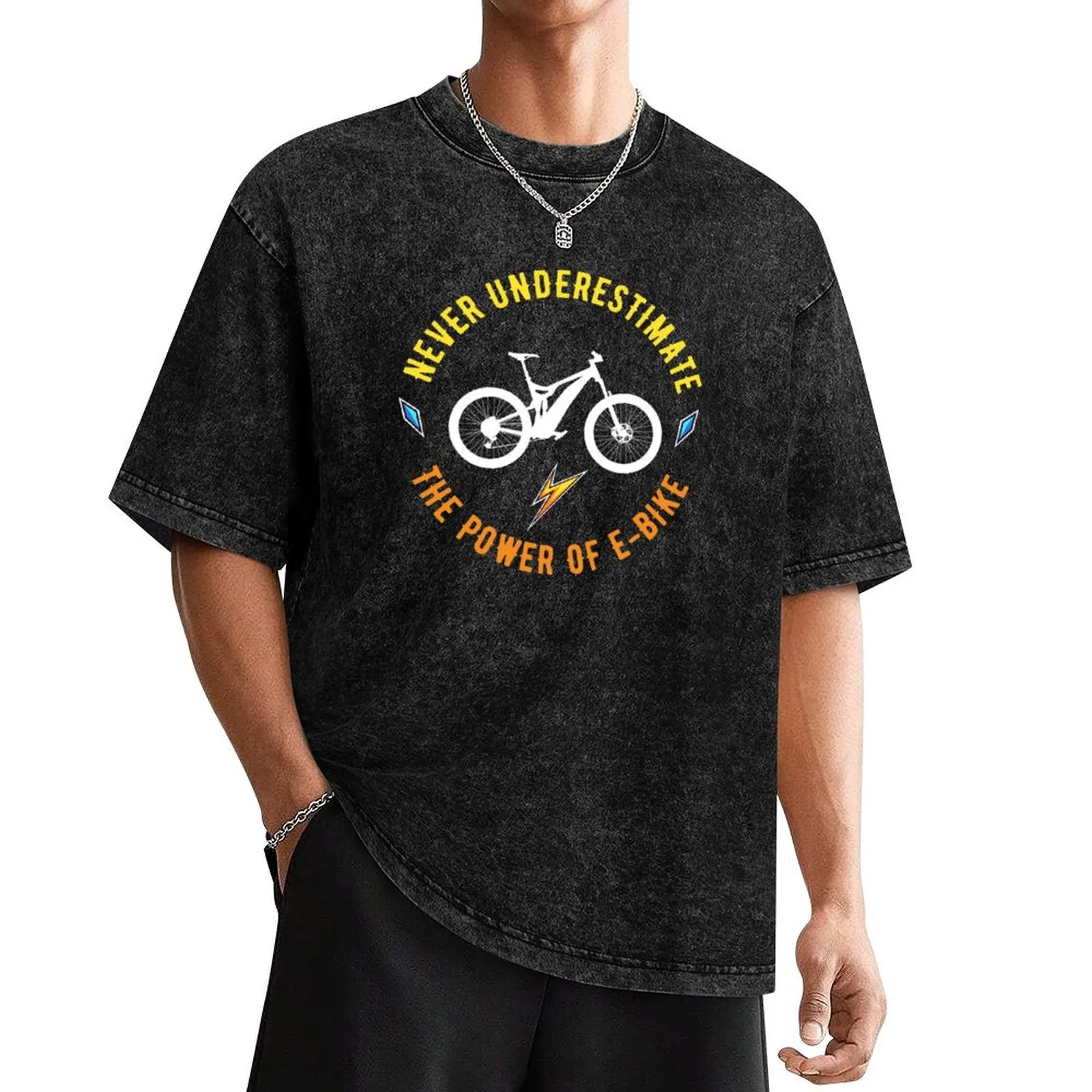 Never Underestimate the Power of E-Bike eBike T-Shirt customs design your own funny gifts clothing for men