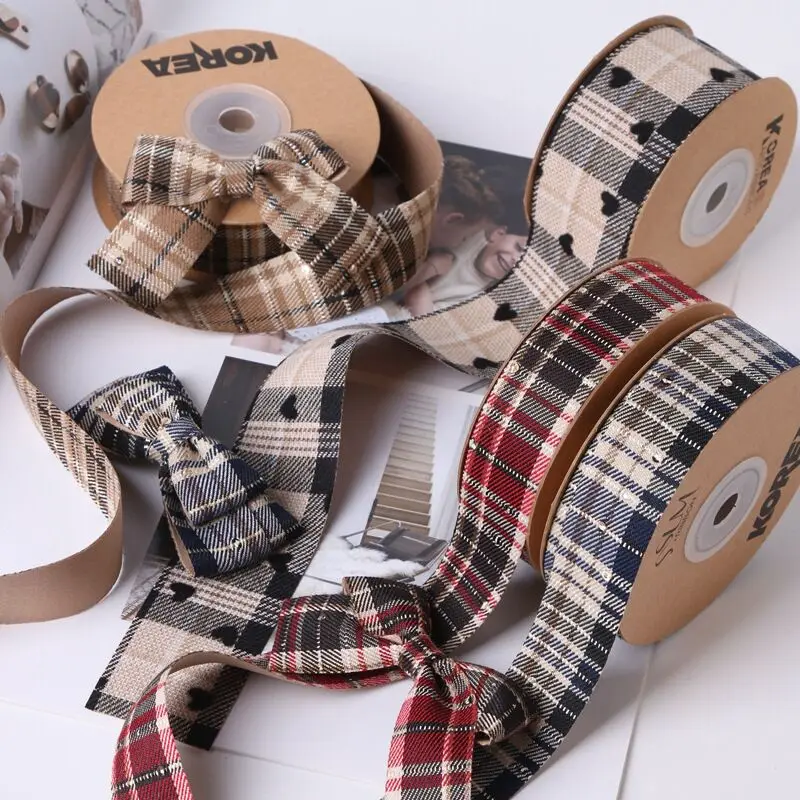 10 Yards 40MM Lattice Plaid Heck Black White Thousand-bird Ribbon Handcrafted Materials Headdress Hair Bows Clothing Accessories