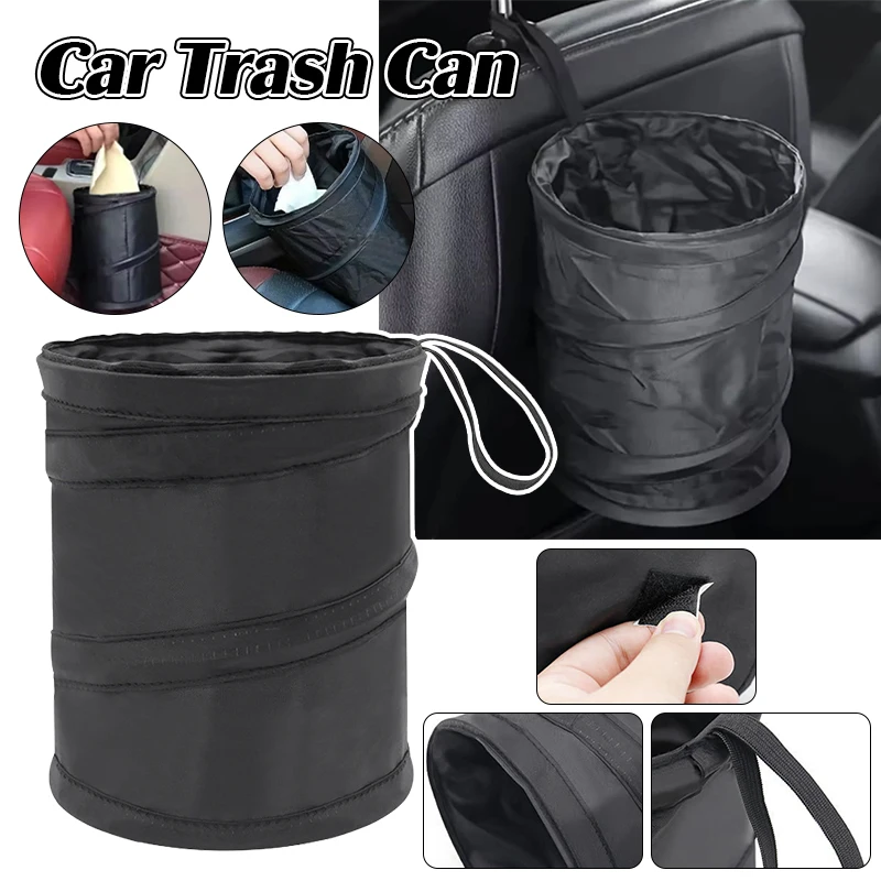 1Pcs Foldable Multi-Functional Car Spiral Storage Trash Can Car Accessories Can Durable Foldable Hanging Storage Bag