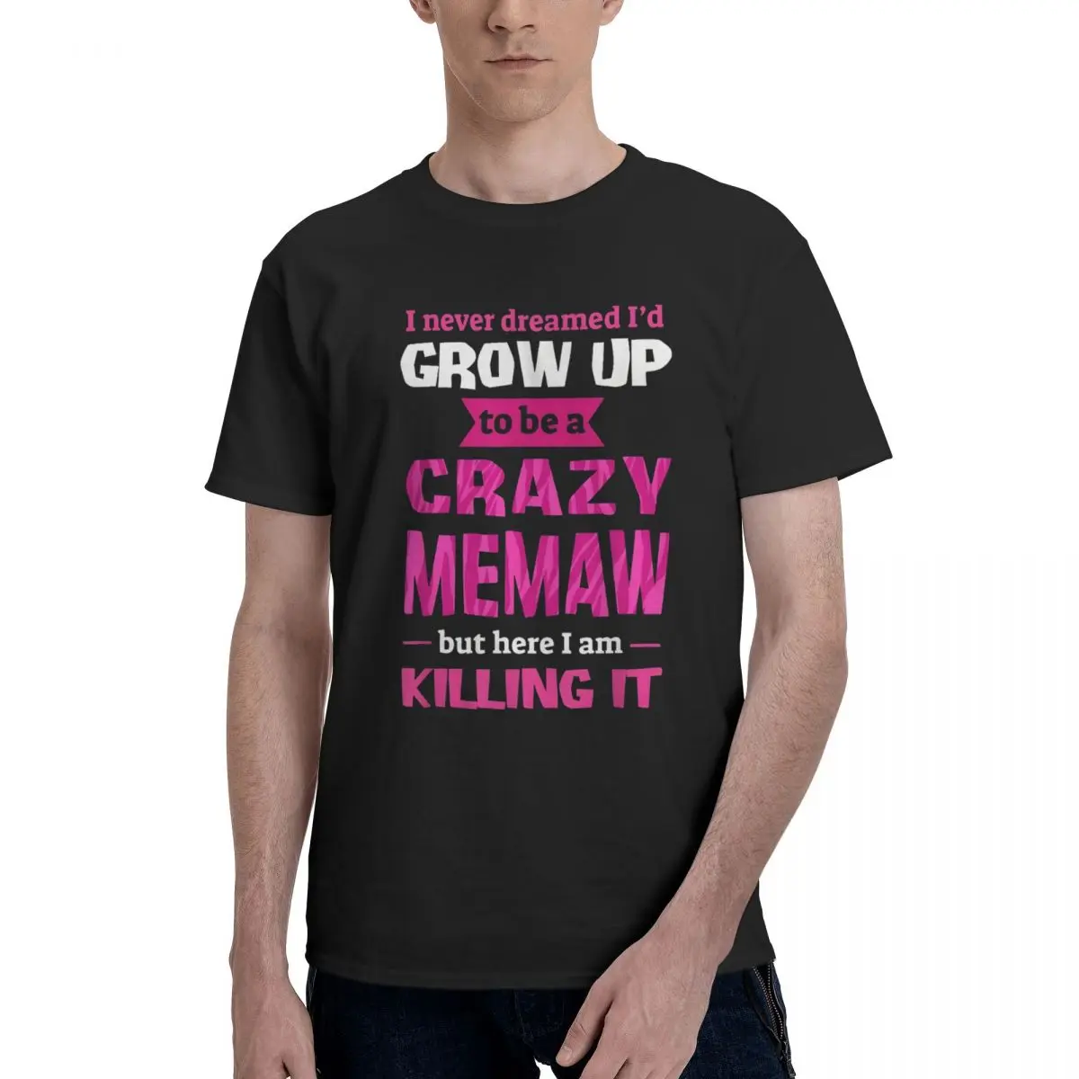 Crazy Memaw Vibes Tee Motion Title Cute Tshirt Top quality Fitness Eur Size
