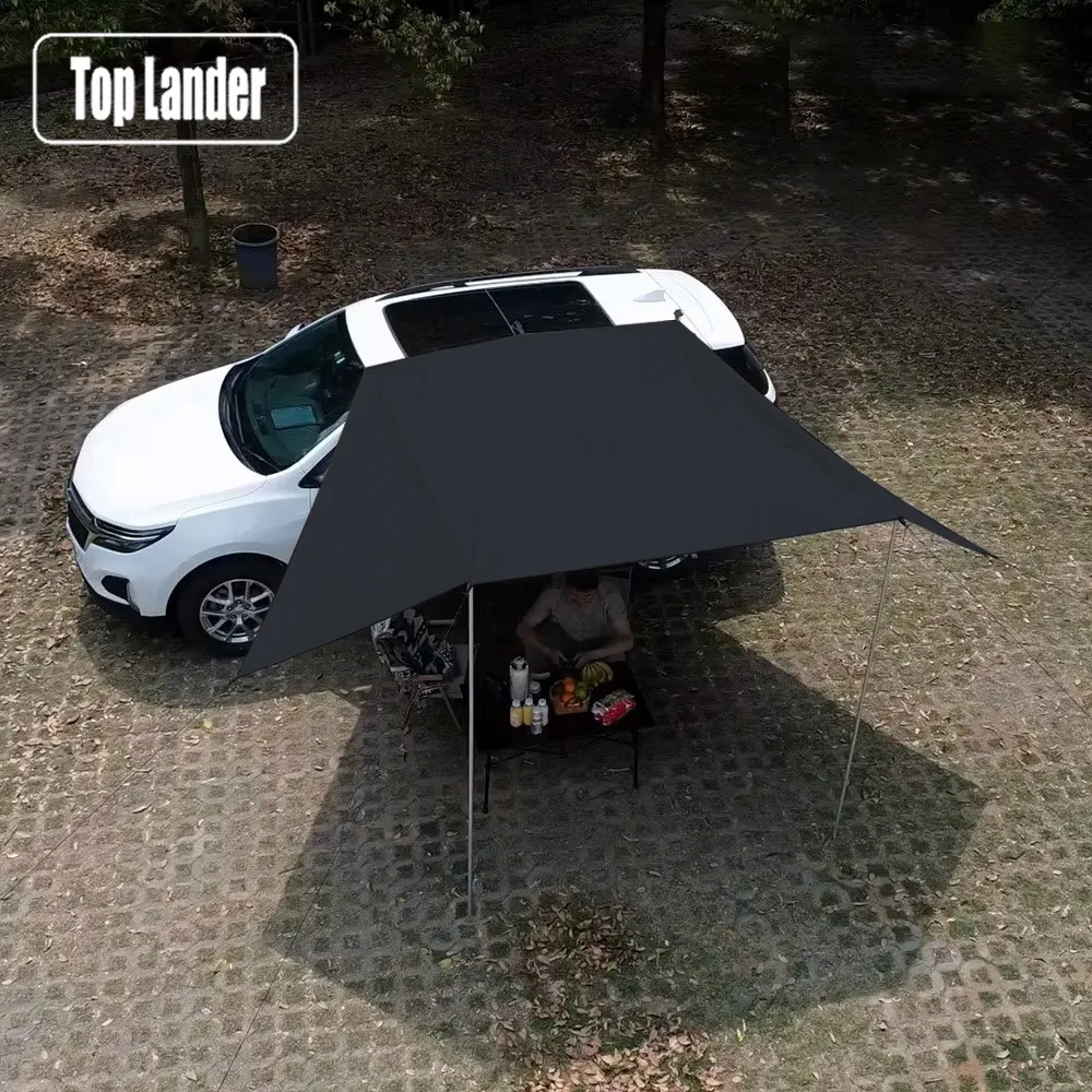 Toldo lateral para coche SUV, lona con revestimiento negro, impermeable, protección UV, ventosa, tienda de refugio, Camping, turismo, sombra al aire libre, Manta Ray