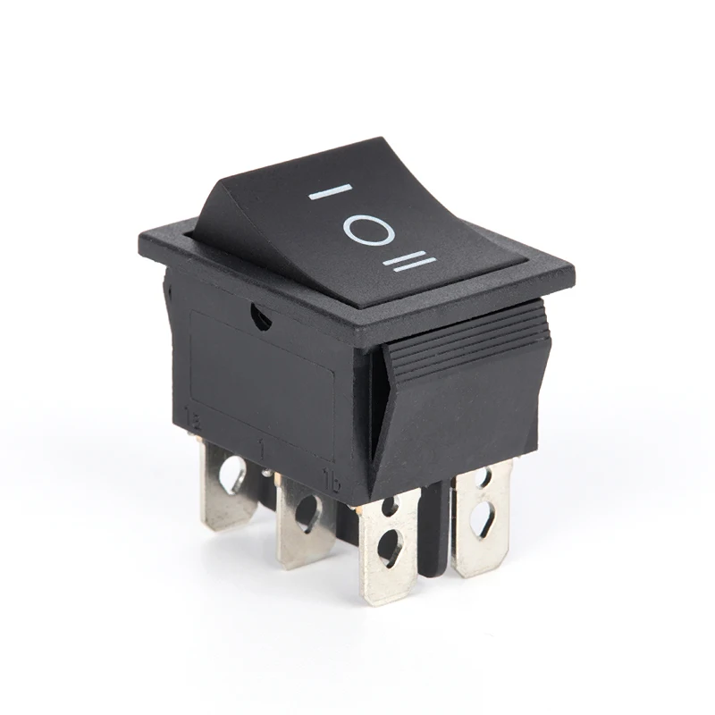 2PCS Rocker Switch 6 Pins 3 Position ON/Off/ON AC 20A/125V 16A/250V DPDT Car Boat Black Switch