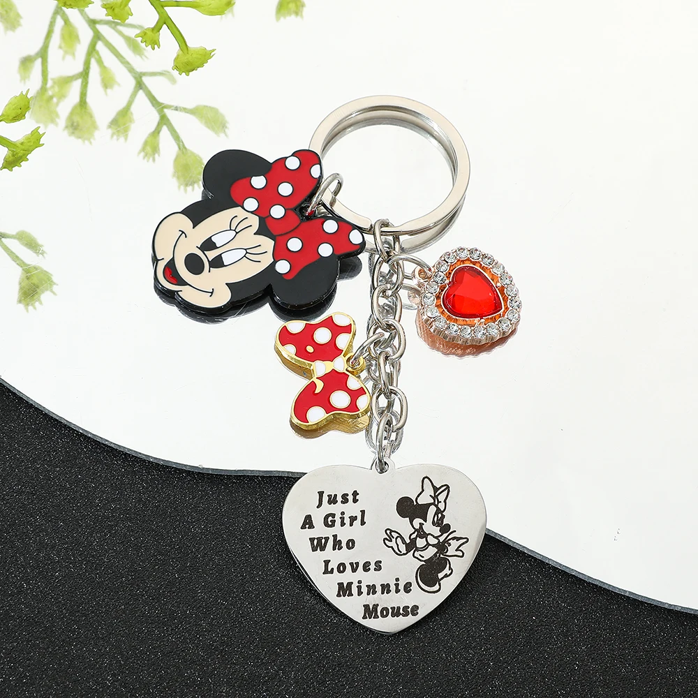 Disney Minnie Mouse Keychain Popular Mouse Pendant Backpack Travel Accessories Fashion Minnie Pendant Keychain for Women Gifts