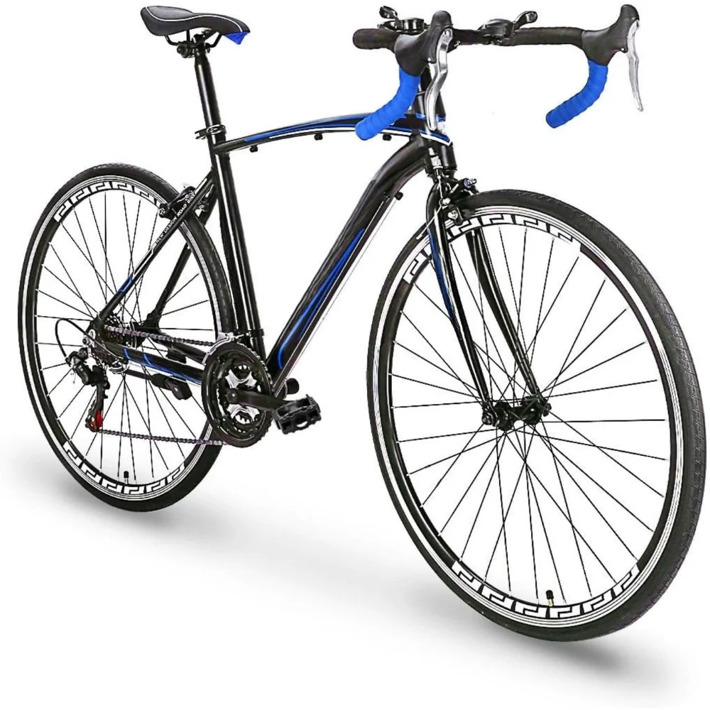 14-21 Speed Road Bike with Light Aluminum Alloy Frame, 700C Wheelwith Dual Disc/V Brakes, Adult Faster Racing Bike