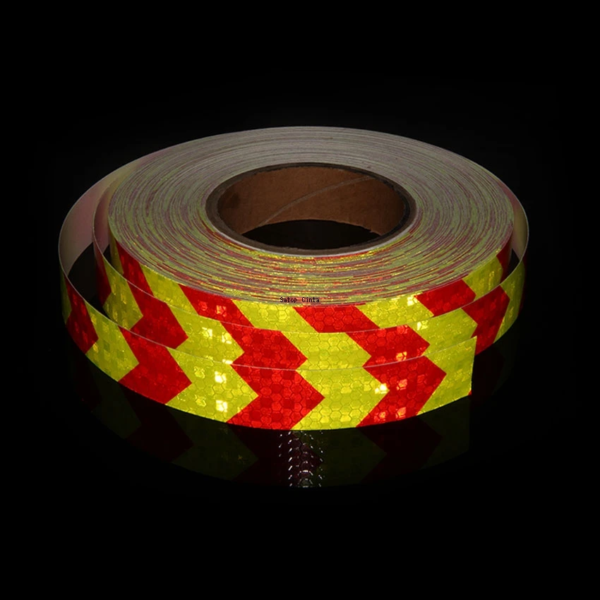 Arrow 25mm*5m Reflective Bicycle Stickers Self-Adhesive Reflectors Waterproof Warning Tape Strips For Car Bike Helmet Motorcycle