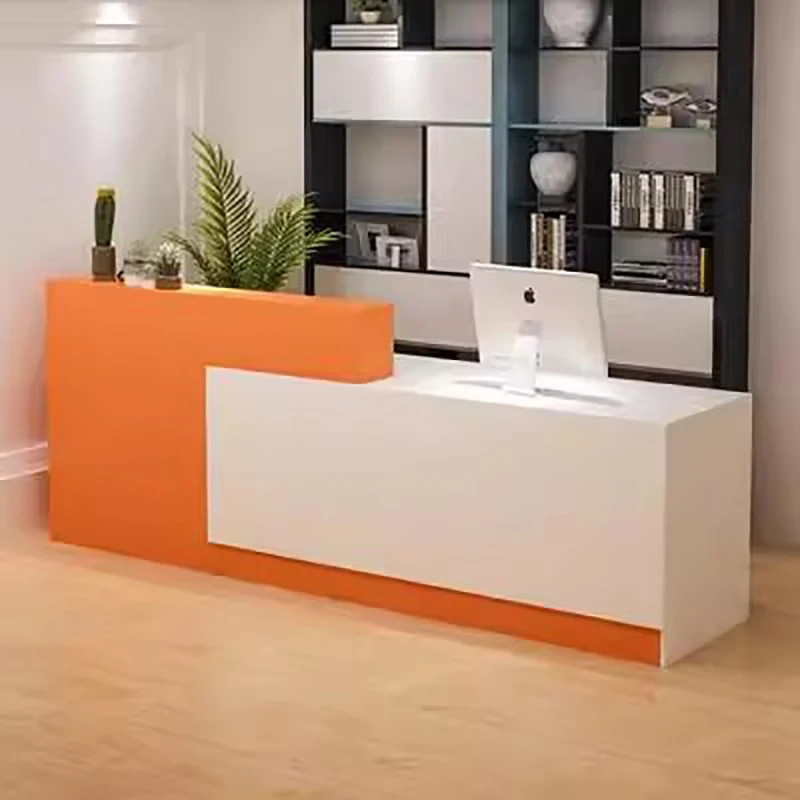 customized Corner Desk Reception Standing Desk Beauty Salon Reception Desk Recepción Para Salón De Belleza Office Furniture