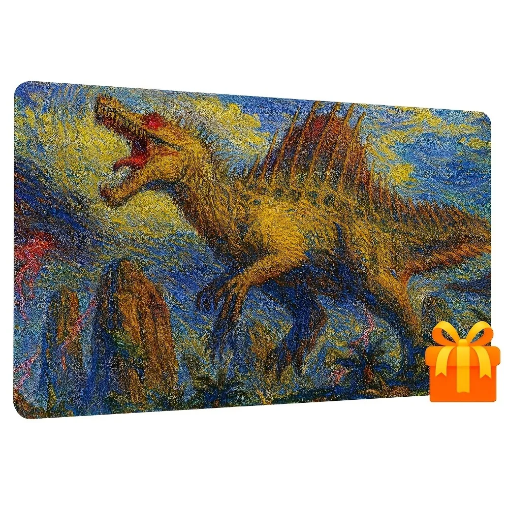 Retro Spinosaurus Playmat  Non-slip DeskPad Extended Keyboard Mat for PC Laptop Gamer Office Smooth Durable Gaming Mouse Pad