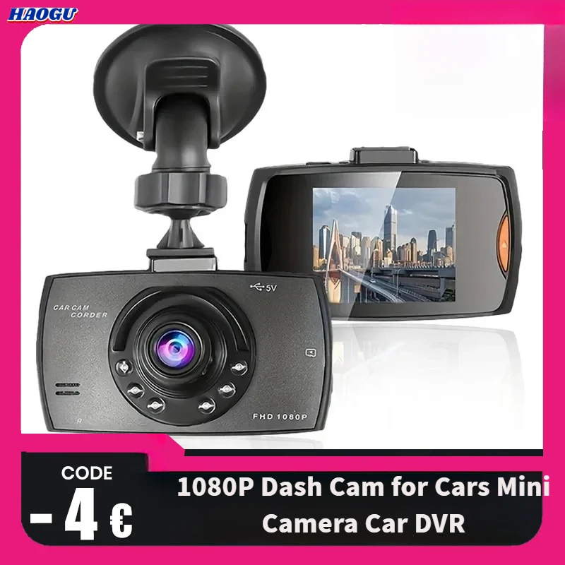 HAOGU 1080P Dash Cam for Cars Mini Camera Car DVR Video Recorder Front  Vehicle Black Box Night Vision Car Accessories