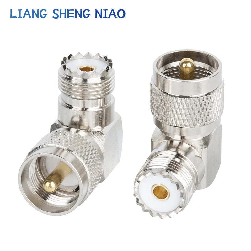 1pcs UHF SO239 PL259 TO UHF Connector UHF Male Jack To UHF bending Female Plug SL16 RF Coax Connector Straight Adapter 90 degree