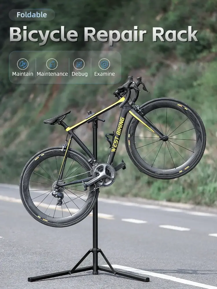 AliExpress West Biking WEST BIKING Foldable Bicycle Repair Stand Aluminum Alloy Bike Repair Maintanance Frame Adjustable Bike Storage Parking Rack