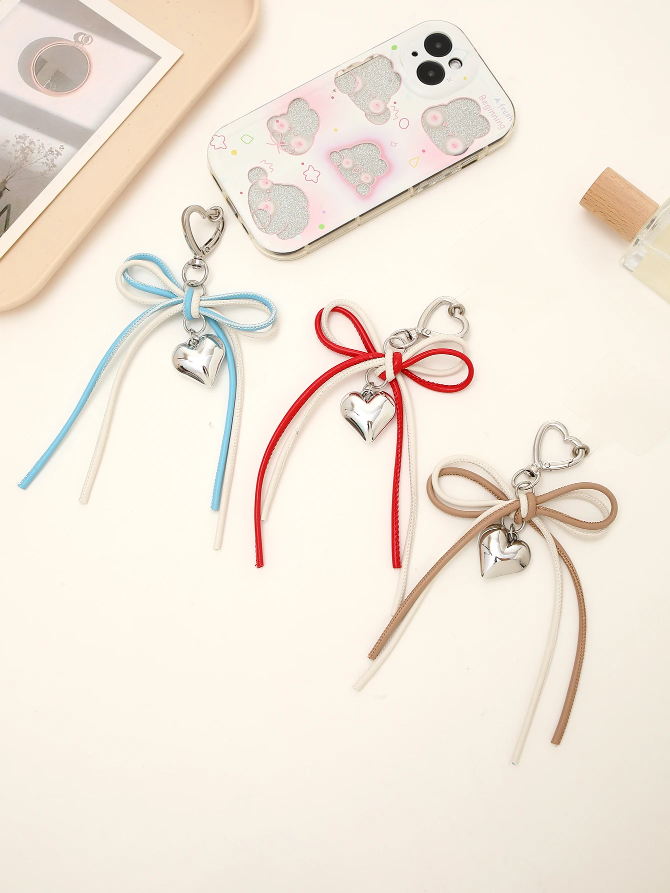 

Новый кожаный шнурок Ins, подвеска в виде банта, аксессуары для телефона