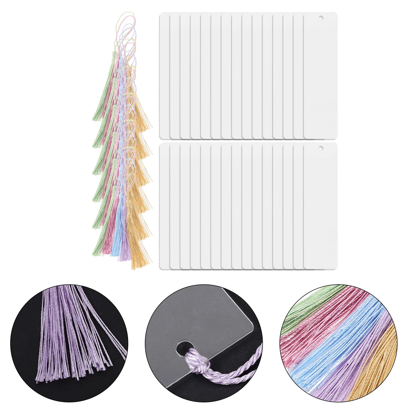 30 Sets Acrylic Graduation Gift Student Labels Tassels Pendant Bookmark Blank Bookmarks