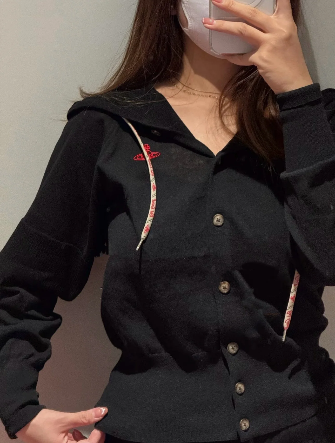 

Ultra Comfortable Elastic Hemp Material Red Label Limited Edition Hooded Open Cardigan Women's Knitted Wear to Work St...