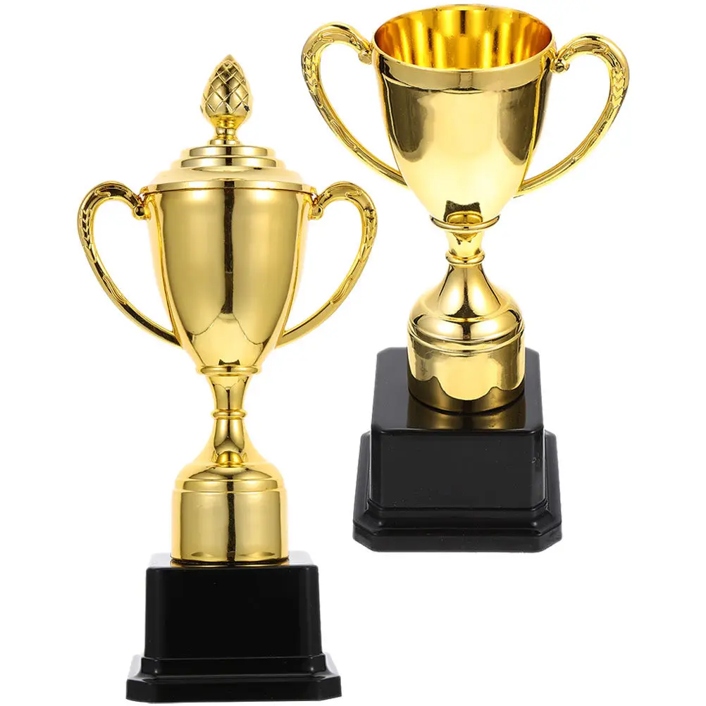 2Pcs Plastic Award Trophy for Winner Prize Competition Reward Party Favor Kindergarten School Plastic Trophy